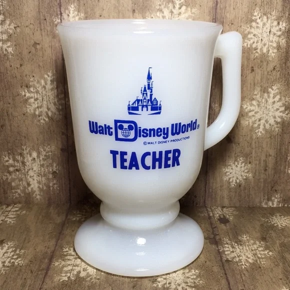 Vintage Walt Disney World Milk Glass Teacher Mug - Picture 4 of 12